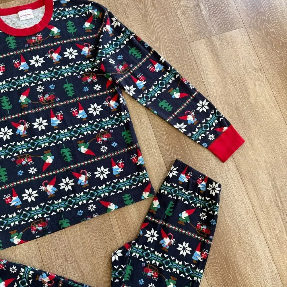Hanna Andersson Holiday Gnome Sweet Gnome Organic Cotton 2-Piece Pajama Sz Small
